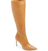 Brian Atwood Knee High Boot In Camel Leather
