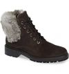Aquatalia Lacy Genuine Shearling Lined Boot With Genuine Rabbit Fur Trim In Gray