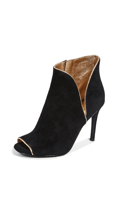 Michael Michael Kors Harper Open Toe Booties In Black