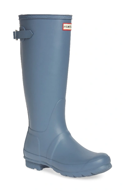 Hunter Adjustable Calf Rain Boot In Gull Grey Rubber