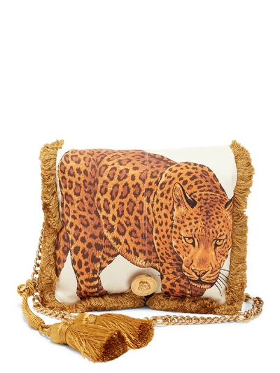 Versace Pillow Talk Leopard Print Shoulder Bag - Metallic In White