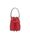 Fendi Mon Tresor Leather Bucket Bag In Red