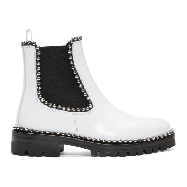 grey studded chelsea boots