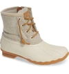 Sperry Saltwater Wool Embossed Duck Boots In Off White Wool