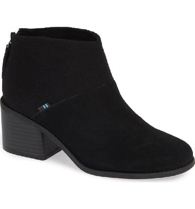 Toms Lacy Bootie In Black Suede