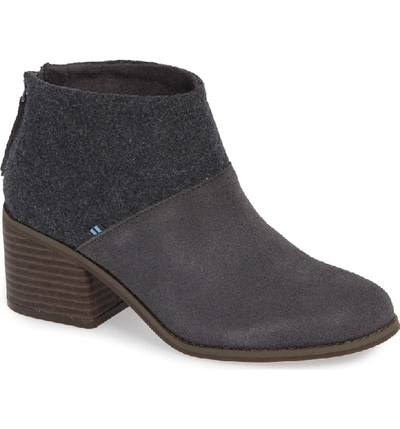 Toms Lacy Bootie In Forged Iron Suede