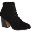 Kensie Smith Lace-up Bootie In Black Suede
