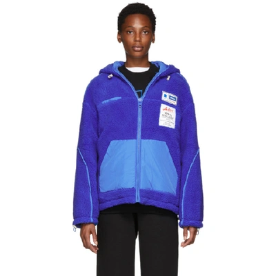 Ader Error Ader Erro Fleece Bomber Style Jacket In Blue