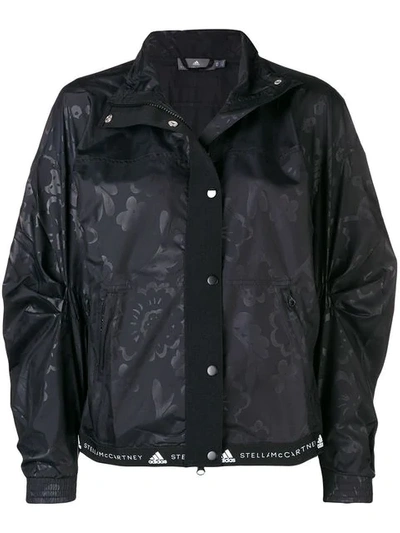 Adidas By Stella Mccartney Printed Running Lightweight Jacket In Black
