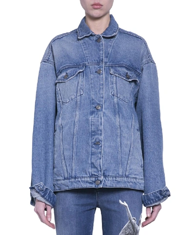 Amen Cotton Denim Jacket In Azzurro