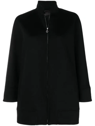 Alberto Biani Zip Oversized Jacket In Black