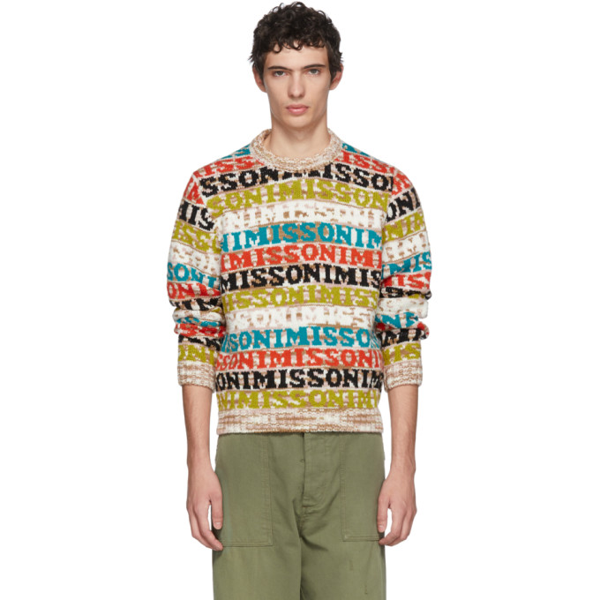 Missoni Logo-intarsia Wool-blend Sweater In Sm125 Multi | ModeSens