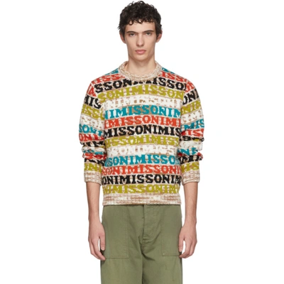 Missoni Logo-intarsia Wool-blend Sweater In Sm125 Multi
