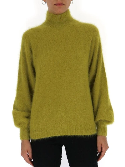 Alberta Ferretti Mock Neck Sweater In Green