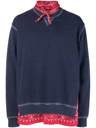 Dsquared2 Sweatshirt With Bandana Print In Blue,red,white