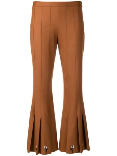 Marco De Vincenzo Pleated Hem Bootcut Trousers In Brown
