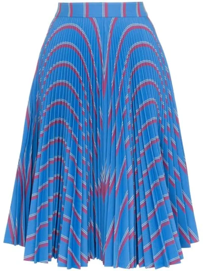 Calvin Klein 205w39nyc Wavy Stripe-print Pleated Midi Skirt In Blue,red,white