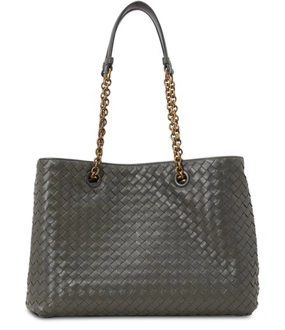 Bottega Veneta Tote With Chains In New Ligt Grey