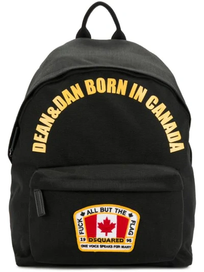 Dsquared2 Dean & Dan Born In Canada Backpack In Black