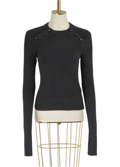 Isabel Marant Étoile Koyle Cotton And Wool Sweater In Anthracite