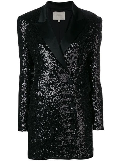 Amen Sequined Double Breasted Blazer Dress In Black