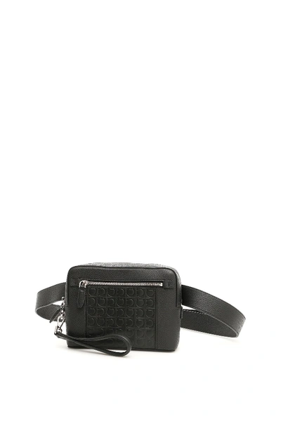 Ferragamo Textured Leather Belt Bag - Black