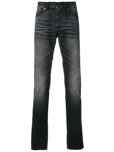 Saint Laurent Straight Leg Jeans In Black