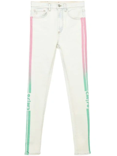 Marcelo Burlon County Of Milan Skinny Jeans With Side Stripes In White