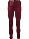 J Brand Cropped Skinny Jeans In Red