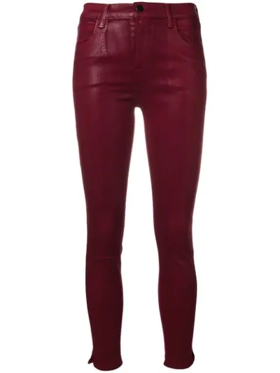 J Brand Cropped Skinny Jeans In Red