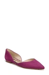 Sam Edelman Rodney Pointy Toe D'orsay Flat In Purple Plum Suede