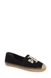 Tory Burch Elisa Espadrille Flat In Perfect Black/perfect Ivory