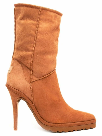 Y/project Y / Project X Ugg Heeled Boots In Beige