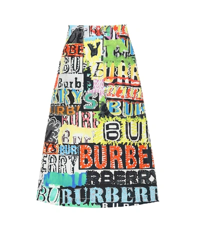 Burberry Penarth Printed Cotton Midi Skirt In Multi ModeSens