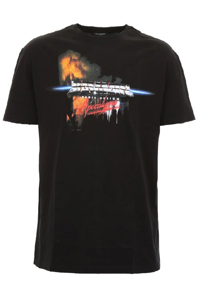 Balmain Apocalypse Print T In Black