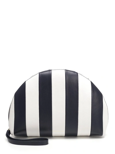 Mansur Gavriel Mini Striped Moon Clutch In Multi