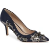 Charles By Charles David Sophie Embellished Pump In Deep Navy Suede