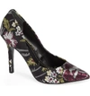 Charles By Charles David Maxx Pointy Toe Pump In Black Floral Fabric