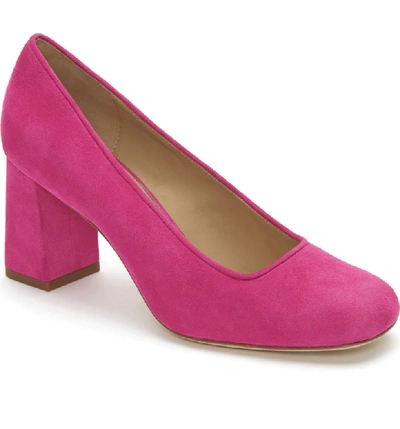 Etienne Aigner Dylan Square Toe Pump In Pink Rose Suede