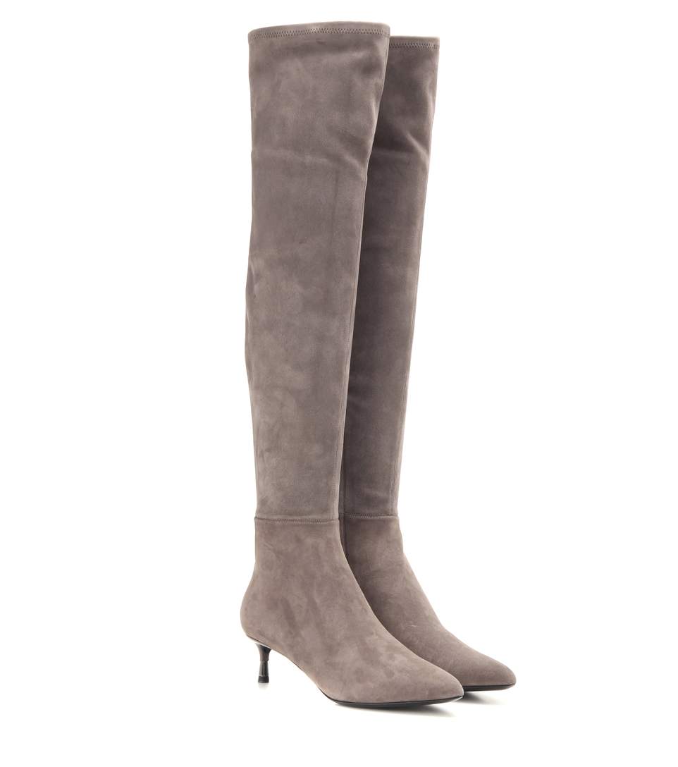 Tom Ford Suede Over-the-knee Boots In Graphite | ModeSens