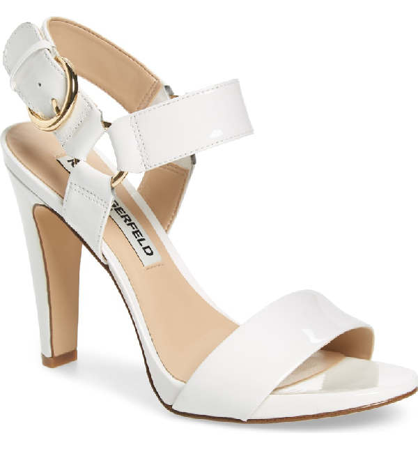 Karl Lagerfeld Cieone Sandal In White Patent | ModeSens