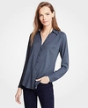 Ann Taylor Petite Essential Shirt In Dark Rock Grey