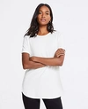 Ann Taylor Marled Tunic Tee In Winter White