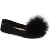 Ugg Andi Shearling Pouf Slippers In Black Fabric
