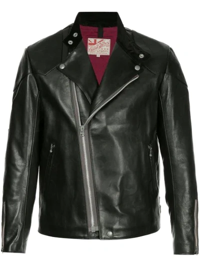 Addict Clothes Japan Vintage Style Biker Jacket In Black