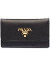 Prada Leather Keyholder In Black