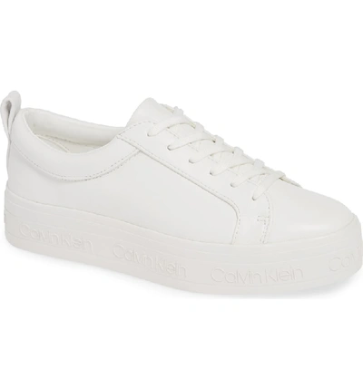 Calvin Klein Jaelee Sneaker In White Nappa Leather | ModeSens