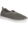 Ilse Jacobsen Tulip 139 Perforated Slip-on Sneaker In Grey Nubuck