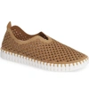 Ilse Jacobsen Tulip 139 Perforated Slip-on Sneaker In Latte Nubuck