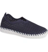 Ilse Jacobsen Tulip 139 Perforated Slip-on Sneaker In Navy Nubuck